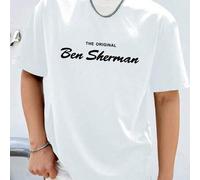 Herren "The Original Ben Sherman" Grafik T-Shirt, weiß kurzärmlig, Rundhalsausschnitt, lässiges Sommer T-Shirt, maschinenwaschbar, bequeme Lässig klei