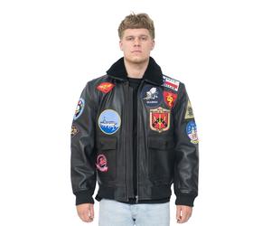 Herren Top Gun A2 Leder Bomberjacke-San Diego M
