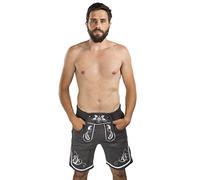 Herren Trachten Jogging Lederhose kurz - Jogginghose Sporthose Bestickt - Trachtenhose - Fitness Trachtenlederhose Adam (XL, Dunkelgrau)