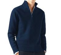 Herren Troyer Mit Reißverschluss Wolle Turtleneck Grobstrick Pullover Ohne Kapuze Pulli Weiss Pullover Langarm Merino Rollkragenpullover Sweater Troyer Regular 3XL