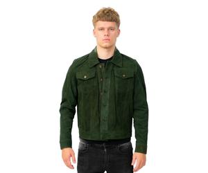 Herren-Truckerjacke aus Ziegenveloursleder-Taraz M