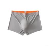 Herren Trunks Feuchtigkeitstransport Unterwäsche 5D Bulge Pouch Boxershorts Komfort L-3XL (Silbergrau L)