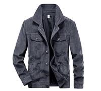 Herren Übergangsjacke Cordjacke Herren Gefüttert Dünne Leicht Winter Jacke Herbstjacke Fliegerjacke Stehkragen Bomberjacke Baumwolle Army Feldjacke Cargo Jacke Männer Blouson Arbeitsjacke Windbreaker