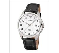 Regent Herren Lederarmband Uhr schwarz F-913 Quarzuhr D2URF913 EIN schönes Geschenk zu Weihnachten, Geburtstag, Valentinstag für den Mann