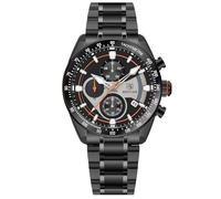 Herren Uhr Uhren BENYAR Quarz-Chronographenwerk 42MM Zifferblatt Analoguhr Aus Edelstahl Wasserdicht Uhr Geschenk für Männer BY-5201M (Schwarzorange)