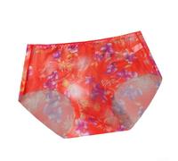 Herren Ultra Dünn Mesh Slip mit 3D Bulge Pouch Durchsichtig Niedrige Taille Nahtlos Bedruckte Unterhose Hochelastische Sissy Panties Rot (L Rot)