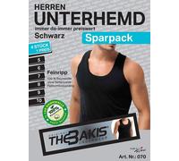 Herren Unterhemd 4er Pack Feinripp Farbe: Schwarz