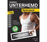 Herren Unterhemd 4er Pack Feinripp Farbe: weiß