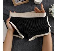 Herren-Unterwäsche, 3er-Pack, weiche Boxershorts mit Streifenmuster, Trunks für Herren, bequeme Stretch-Baumwoll-Taille, Herrenmode (L schwarz)