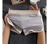 Herren-Unterwäsche, 3er-Pack, weiche Boxershorts mit Streifenmuster, Trunks für Herren, bequeme Stretch-Baumwolle, Herrenmode (L grau)