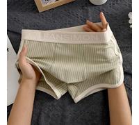 Herren-Unterwäsche, 3er-Pack, weiche Boxershorts mit Streifenmuster, Trunks für Herren, bequeme Stretch-Baumwoll-Taille, Herrenmode (XL Grün)