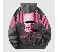 Herren Vintage gewaschener Hoodie, Streetwear Stil