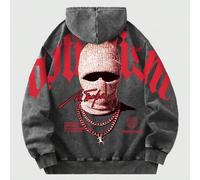 Herren Vintage gewaschener Hoodie, Streetwear Stil