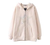 Herren Vintage Hoodie Y2k Klamotten Oversize Jungen Essentials Streetwear Sweatjacke Print Kapuzenpullover Herbst Winter Loose Hip Hop