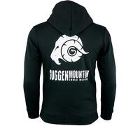 Herren Wandern Kapuzenpullover Fleece Hoodie Outdoor Mit Logo Schwarz M