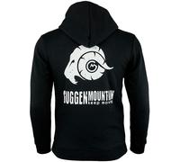 Herren Wandern Kapuzenpullover H06 mit Reißverschluss mit Logo Schwarz M