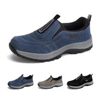 Herren Wanderschuhe Mit Fußgewölbeunterstützung Outdoor Wandern Orthopädische Schuhe Für Hineinschlüpfen Wasserdicht Rutschfest Leicht Slipper Modische Low-Top Sicherheits Sneaker ( Color : Blue , Siz