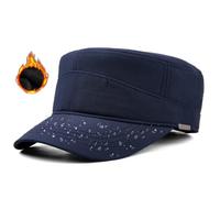 Herren Wasserdicht Winter Military Schildmütze: Cuba Army Basecap Haube, Warme Wintermütze Baseball Army Cap Kappe, Männer Schildkappen Kopfbedeckung Hut, Groß Kopf XL XXL 61 62 63 cm marineblau