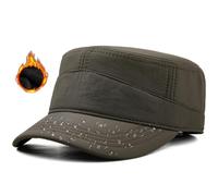 Herren Wasserdicht Winter Military Schildmütze: Cuba Army Basecap Haube, Warme Wintermütze Trappermütze, Baseball Army Cap Kappe, Männer Schildkappen Kopfbedeckung Hut, M L 58 59 60 cm oliv grün