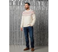 Herren Weihnachts-Pullover Jacquardstrick-Capsule ENVIE DE FRAISE wollweiß Gr. M