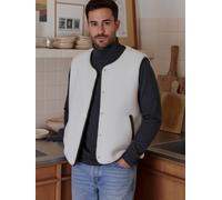 Herren Wende-Weste aus Teddyfleece/Feincord Familien-Capsule wollweiß Gr. S von vertbaudet