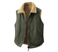 Herren Weste Ärmellose Winterjacke Warm Daunenweste Steppweste Fleeceweste Winddicht Outdoorweste Winter Herrenweste Lässig Übergangsjacke Bequeme Locker Softshellweste mit Tasche(#A Army Green,L)