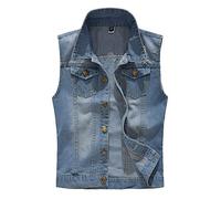 Herren Weste, Jeansweste, Denim Vest, Vintage, Freizeit Hellblau 2XL