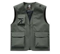 Herren Weste Sommer Leicht Elegant, Sportweste Herren, Men's Photography Outdoor Pocket Quick Drying Casual Jacket (Army Green S)