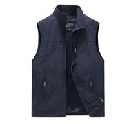 Herren Weste, Sportweste Herren Sommer Leicht - Leichte Outdoor-lässige modische Stehkragenjacke ärmellos für den Alltag im Frühling Sommer und Herbst (Dark Blue XL)