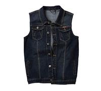 Herren-Weste, Übergröße, Denim, lässig, ärmellos, Cowboy-Weste, Weste, Outwear, S-5XL Gr. XL, dunkelblau