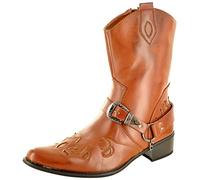 Herren Westernstiefel, Cowboystiefel, Reißverschluss, schwarz, Größen 39 / 40 / 41 / 43 / 44,5 / 46, Braun - braun - Größe: 42 2/3 EU
