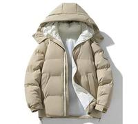 Herren Winter Buchstaben bedruckter Kapuzen-Reißverschluss Steppmantel, modisch & warm