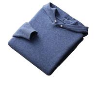 Herren Winter Kaschmir Hoodie Pullover Verdicktes Top Casual Sweater Kaschmir Pullover, blau, L