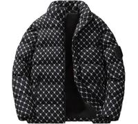 Herren Winter Kurzer Loser Verdickter Warmer Daunenmantel Warmer Kuscheliger Mantel Beiläufiger Loser Voller Reißverschluss Mit Taschen Parka Winter Gesteppter Kurzer Daunenmantel (Schwarz,M)