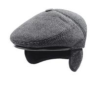 Herren Winter Schirmmütze Schiebermütze mit Ohrenklappen Wollmischung Warm Newsboy Ivy Hut Derby Tweed Irish Mützen Gatsby Baskenmütze Fahrermütze Flatcap Herren Barett Cap Männer Jagd Golf Winterhut