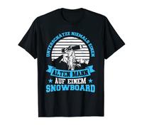 Herren Winter & Schnee Alter Mann Auf Einem Snowboard T-Shirt