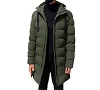 Herren Winter Wärme und Dicke Lange Solide Farbe Parka Mantel Männer Winddicht Kapuze Parka Mantel Jacke Herbst Casual Parka Mantel, grün, L