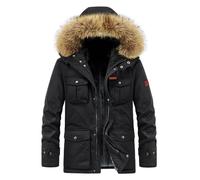 Herren Winterjacke Pelzkragen Mit Kapuze Modern Sportlich Mäntel Jacken Fell Pelzmantel Winterparka ÜbergangsjackeWinter Warme Mäntel Jacken Herrenmantel Herrenjacke Wintermantel