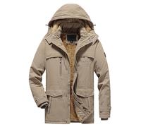Herren Winterjacke Sale, Herren Mantel Bundeswehr Parka Jacke Fleecefutter Mit Kapuze Wintermantel Viele Taschen Dicker Militärjacke Lang Thermo Funktionsparka Warm Outdoor Winterjacke Winddichter Läs