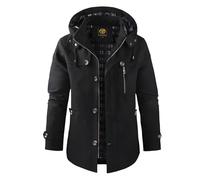 Herren Winterjacke,Winddichte Feldjacken im Stil für Herren MultisportMantel mit Kapuze