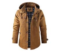 Herren Winterjacke,Winddichte Feldjacken im Stil für Herren MultisportMantel mit Kapuze