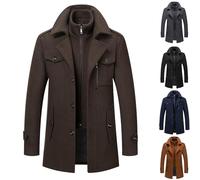 Herren Wintermantel Mantel Herren Wintermantel aus Wolle für Freizeit und Business Coat Wolljacke mit Langschnitt Wollmantel Lang Warme Winterjacke Elegant als Trenchcoat Winterjacke Herren Business