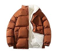 Herren Wintermantel Warme Outdoor Fleecejacke Gefütterte Daunenjacke Lange Mantel Einfarbige Lässige Übergangsjacke Wattierte Herrenmantel Parka Jacke Steppjacke Fleecemantel Freizeit Winterjacke