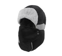 Herren Wintermütze Gepolsterte Flugmütze mit Ohrenschützer Winddichte Skimützen mit Abnehmbarer Gesichtsmaske Warme Plüschmütze Weich Fliegermütze Wasserdichte Fahrradkappe für Skifahren, Radfahren