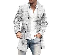 Herren Wolle Mantel mit Steppweste Regular Fit Winter Wollmantel Outdoor Business Trenchcoat winterjacke herren lang warm gefüttert wintermantel herren sehr warm übergangsjacke herren lang parka