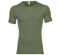 Herren Wolle Seide kurzarm Shirt oliv-grün 54/56