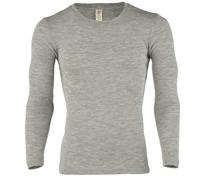 Herren Wolle Seide Langarmshirt hellgrau 46/48