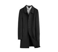 Herren-Wollmantel, Wintermäntel, Herren, Business, Freizeit, mittelgroß, Wolle, Trenchjacke, Herrenmantel, Schwarz (mit Innenseite), L