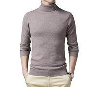 Herren Wollpullover Winter Rollkragenpullover Kaschmir Sweater Slim Fit Männlicher Pullover Hoher Kragen Warmer Pullover Pullover, khaki, Medium