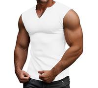 Herren Workout Tank Top Muscle Gym Cut Off Strand Ärmelloses T-Shirt Tops Aschelshirt Sportlich Tee Sport Tank Top Fitness Ärmellos Muskelshirt Unterhemd Männer Basic Shirts Mehrfarbig